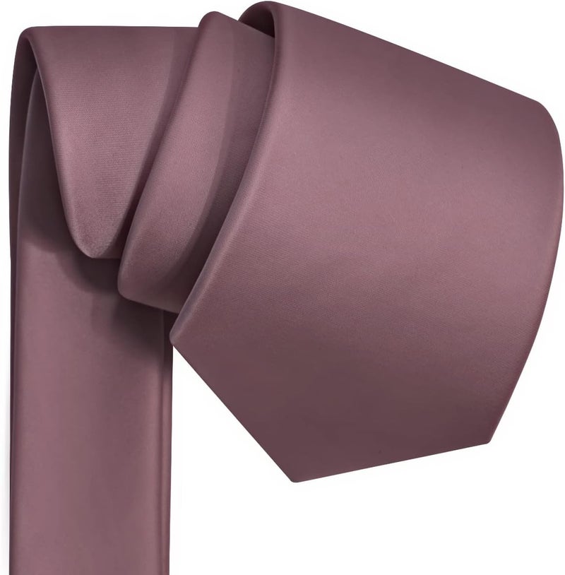 Branduce 3.15"（8cm） Mens Solid Satin Tie Pure Color Necktie + Gift Box - Image 3